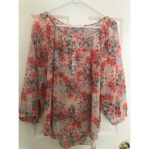 Sheer floral blouse